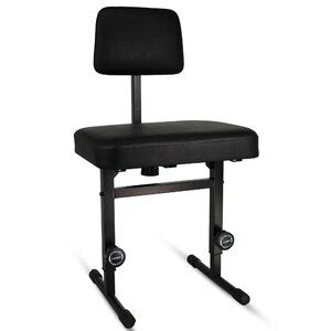 Piano Bench Height Adjustable Keyboard Stool ThickPadded Cushioned Seat Backrest